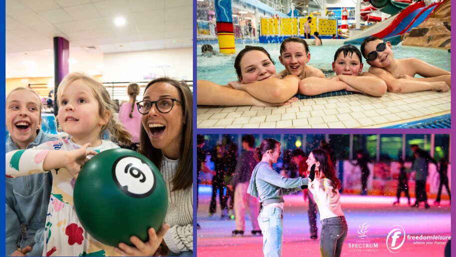 collage of activities at Guildford Spectrum