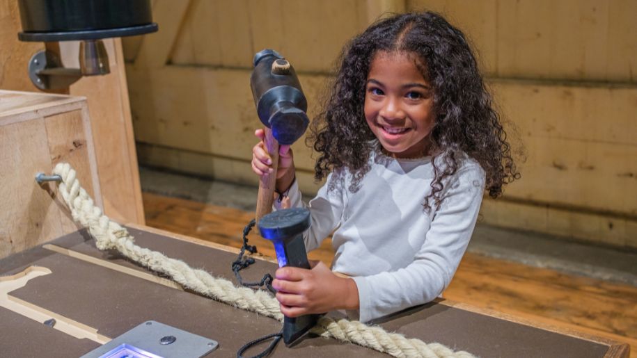 girl uses ship tools