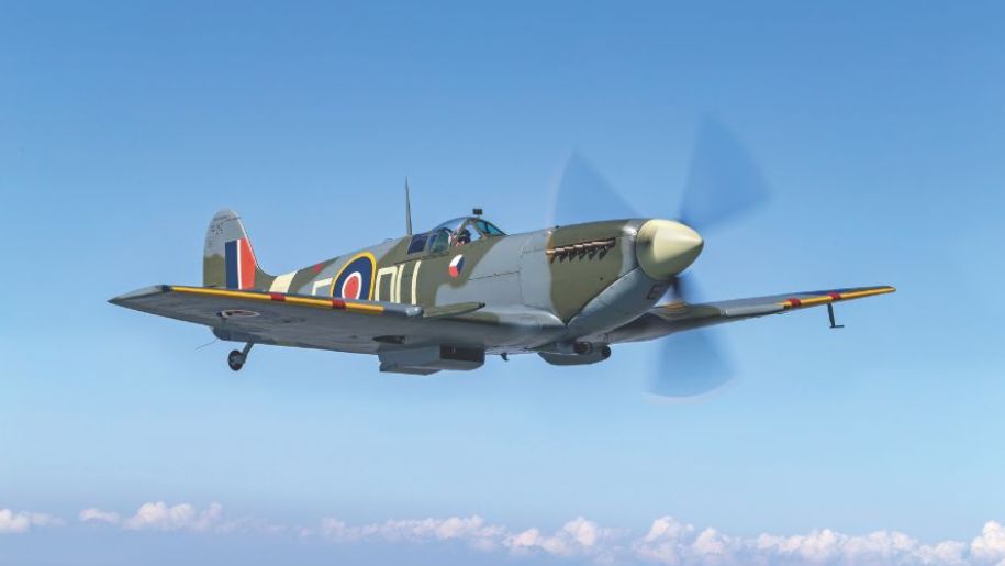 war plane in the sky flying