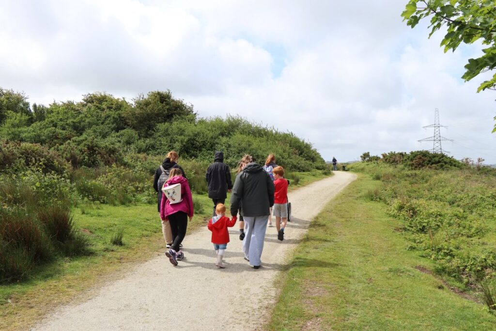 family walking