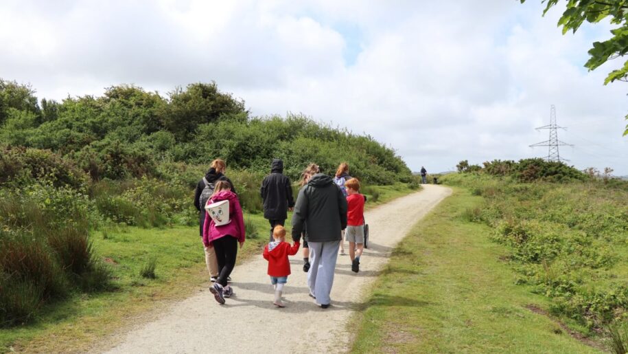 family walking
