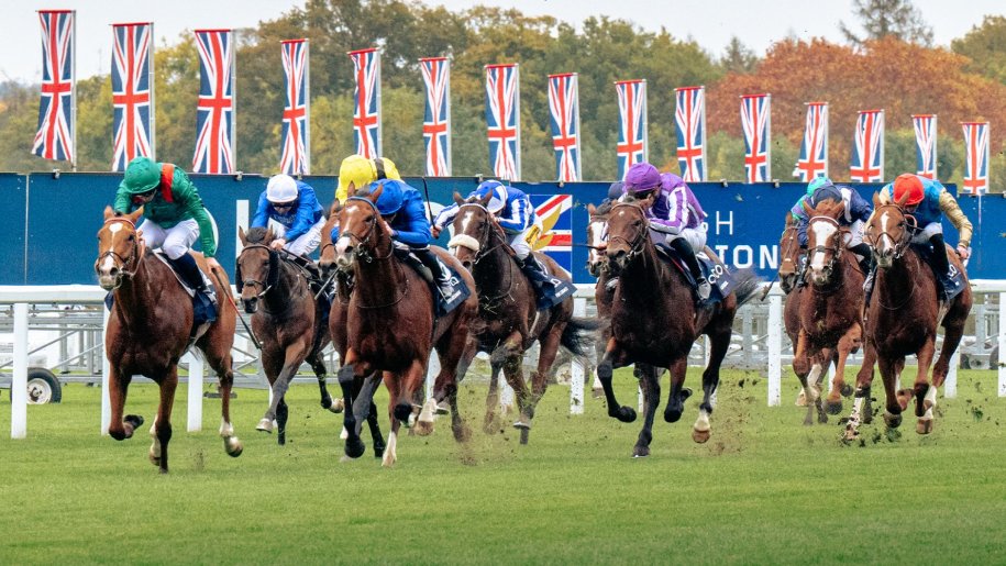 Horses racing at Ascot.