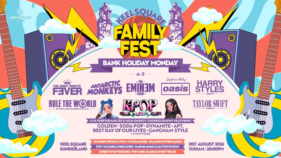 Promotional poster for Family Fest in Keel Square, Sunderland.