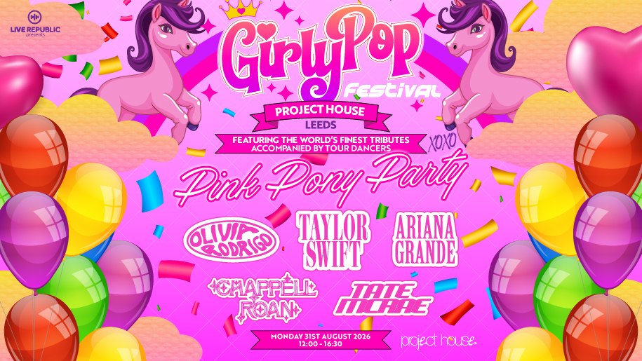 Promotional poster for GirlyPop Festival at Project House, Leeds.