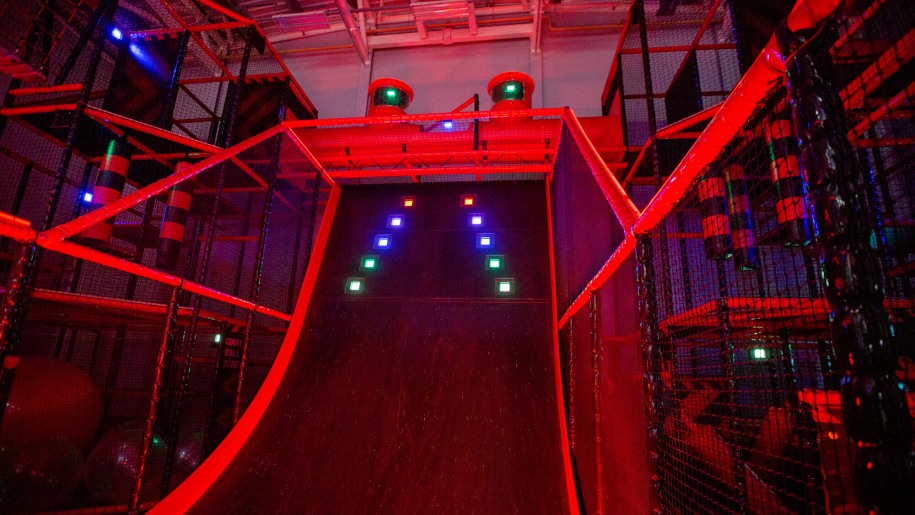 Ramp in an indoor adventure play centre.