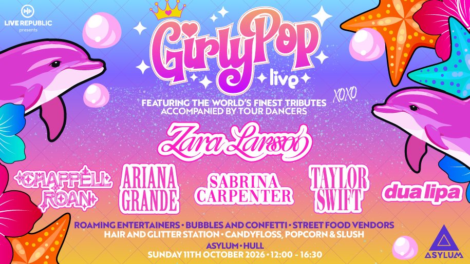 Promotional poster for GirlyPop Live at Asylum, Hull.