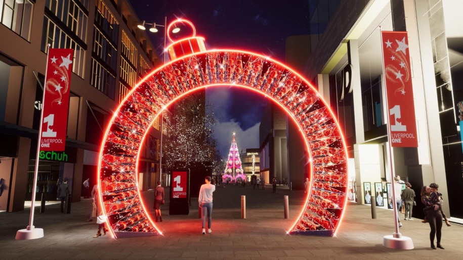 Christmas light installations at Liverpool ONE.