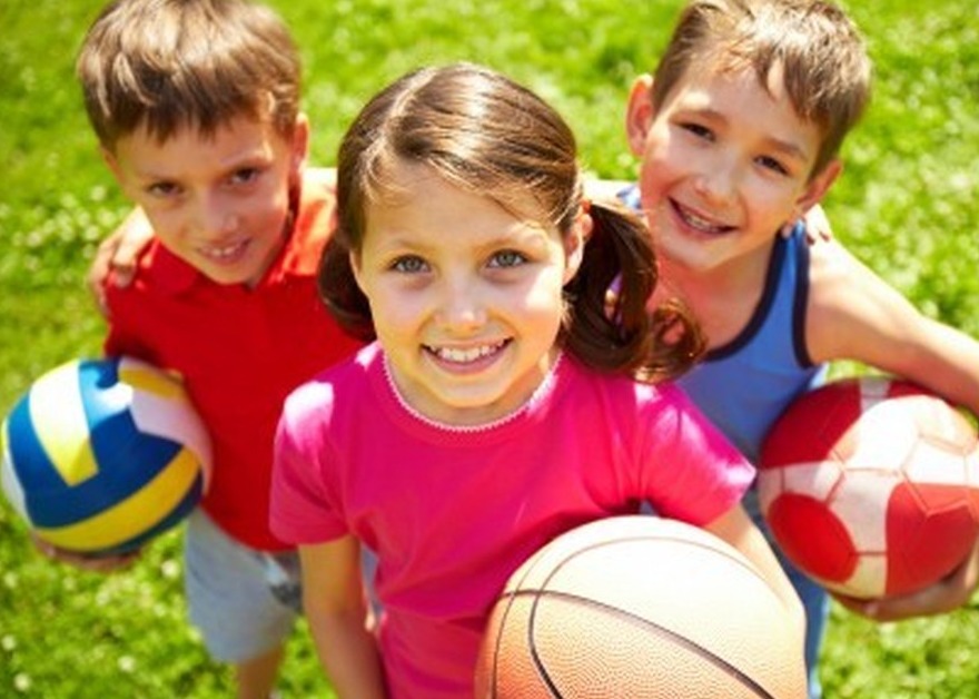 kids with basketball